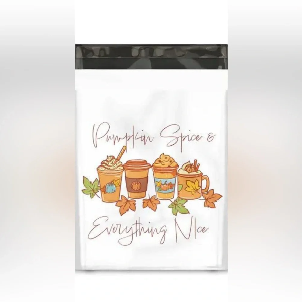 POLYMAILERS (10)Thanks a Latte/Thanksgiving Designer Premium Poly Mailers